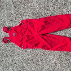 Vintage Oshkoah Red Corduroy Overalls for Kids